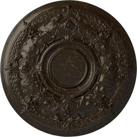Ekena Millwork Darnay Ceiling Medallion (Fits Canopies up to 7 1/4"), 29 1/4"OD x 2"P, Stone Hearth Crackle CM29DASHC